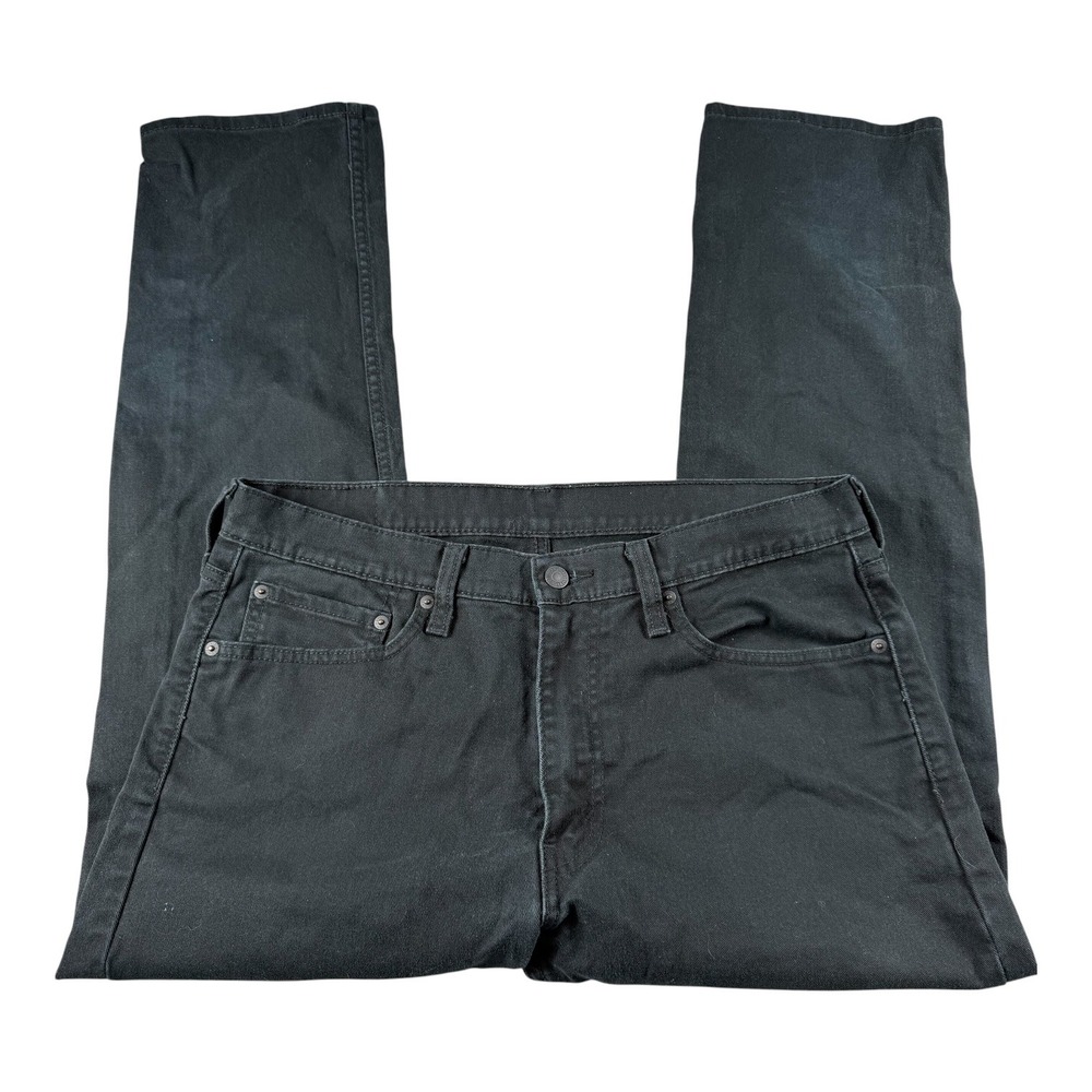 Levis 513 Slim Straight Jeans Mens 34x29 Black Denim Pants 08513-0124
